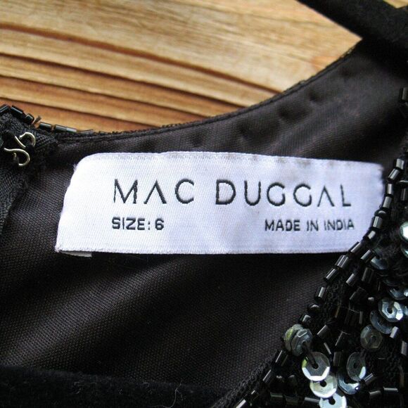 Mac Duggal 5776 Womens HIGH NECK DRESS W/ CRYSTAL FRINGE DETAIL - Picture 12 of 14